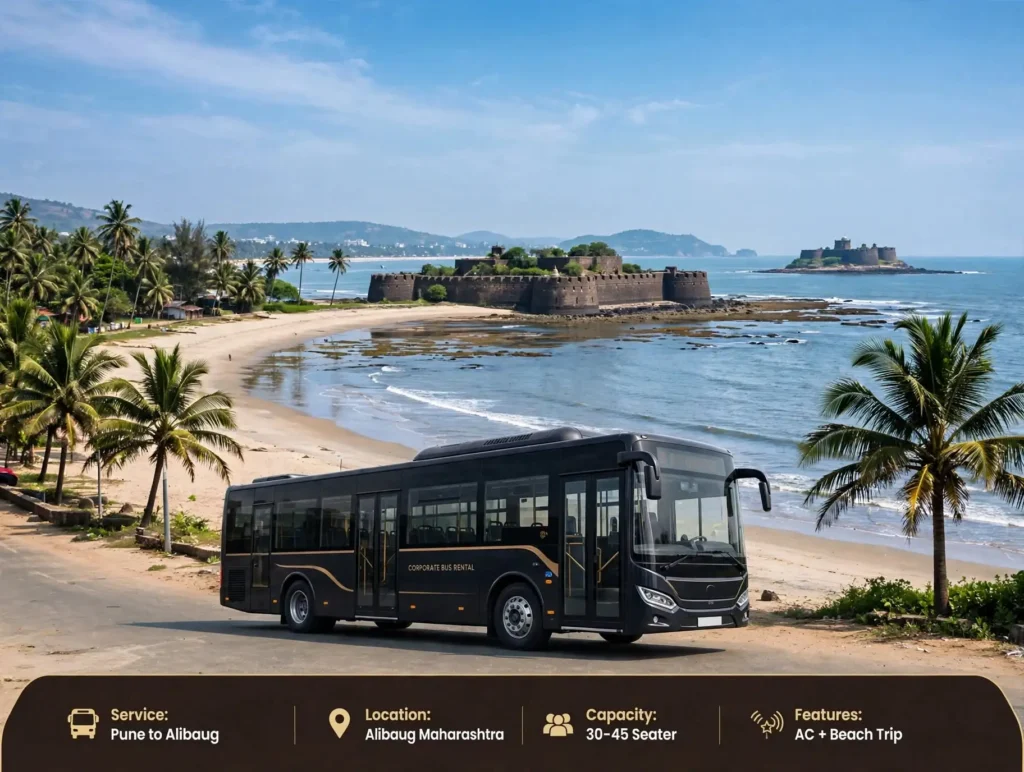 Bus on rent from Pune to Alibaug - Redline Bus